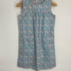 Kayce Hughes Dress Girls 12 Floral Blue Flour Sack Print Cottagecore Girlhood